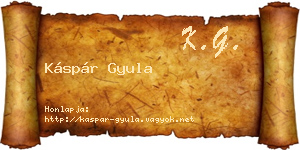Káspár Gyula névjegykártya