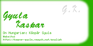 gyula kaspar business card